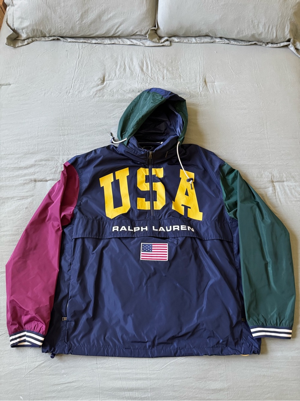 Polo by Ralph Lauren Navy & Burgundy Colorblock Jacket